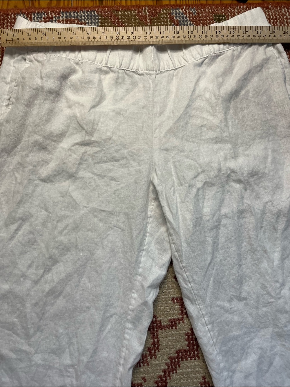 J.Jill Love Linen White Wide Leg Elastic Waist Pant Size L - Picture 2 of 9